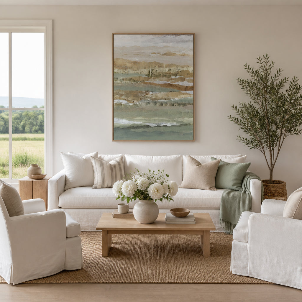 Room mockup featuring Earth Tones Horizon Art Print