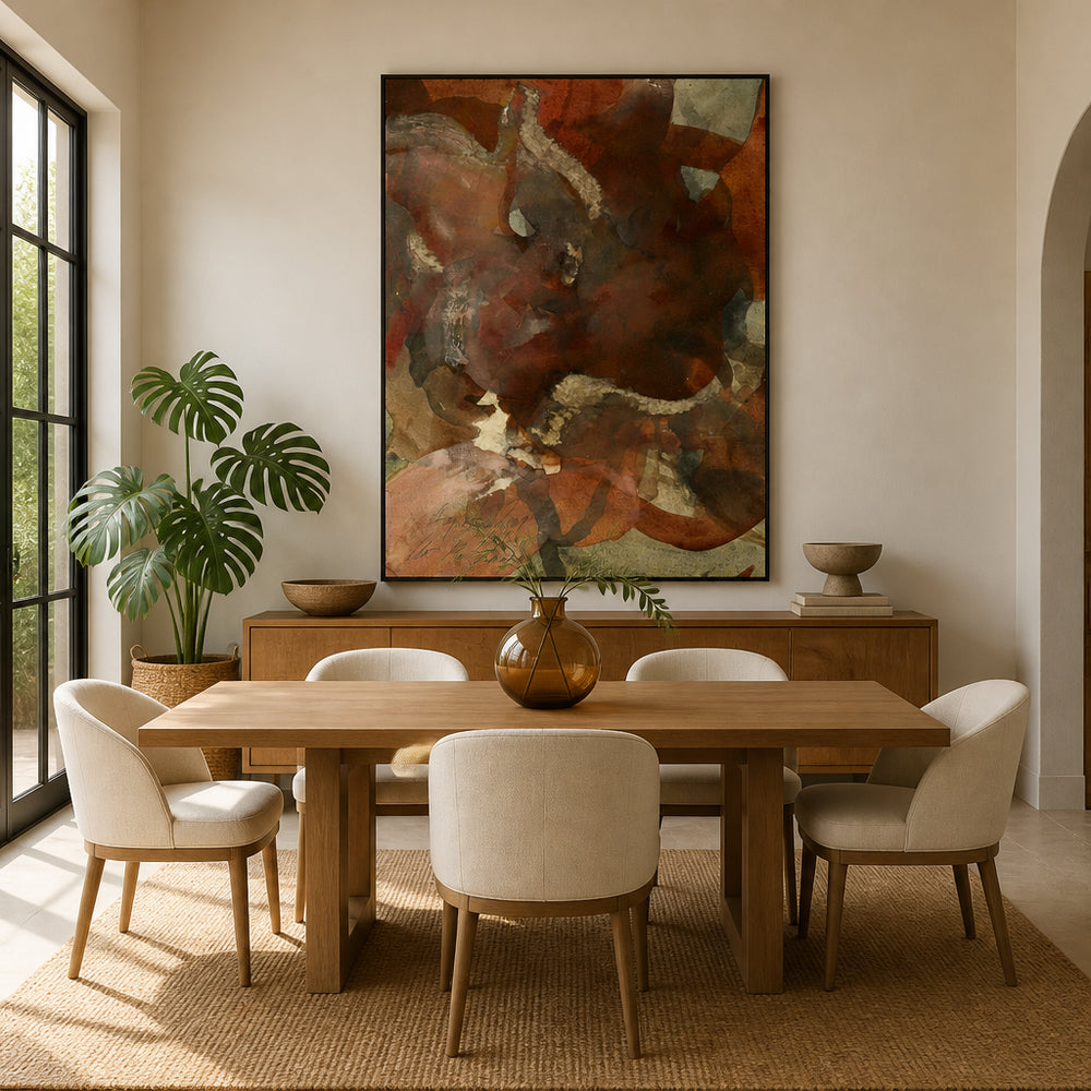 Room mockup featuring Earthy Abstract Flow Art Print