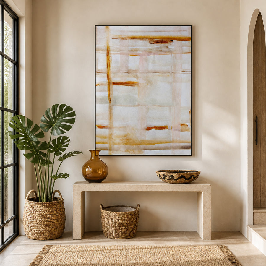 Gentle Earth Tones Art Print in a room setting