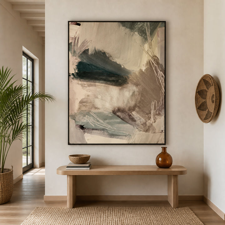 Room mockup featuring Muted Elegance Brushstroke Art Print