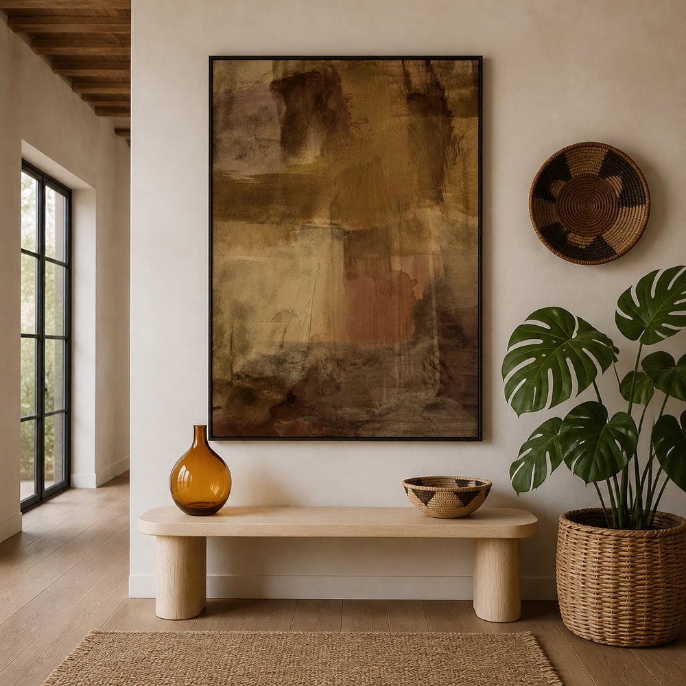 Room mockup featuring Earthy Tones Abstract Art Print