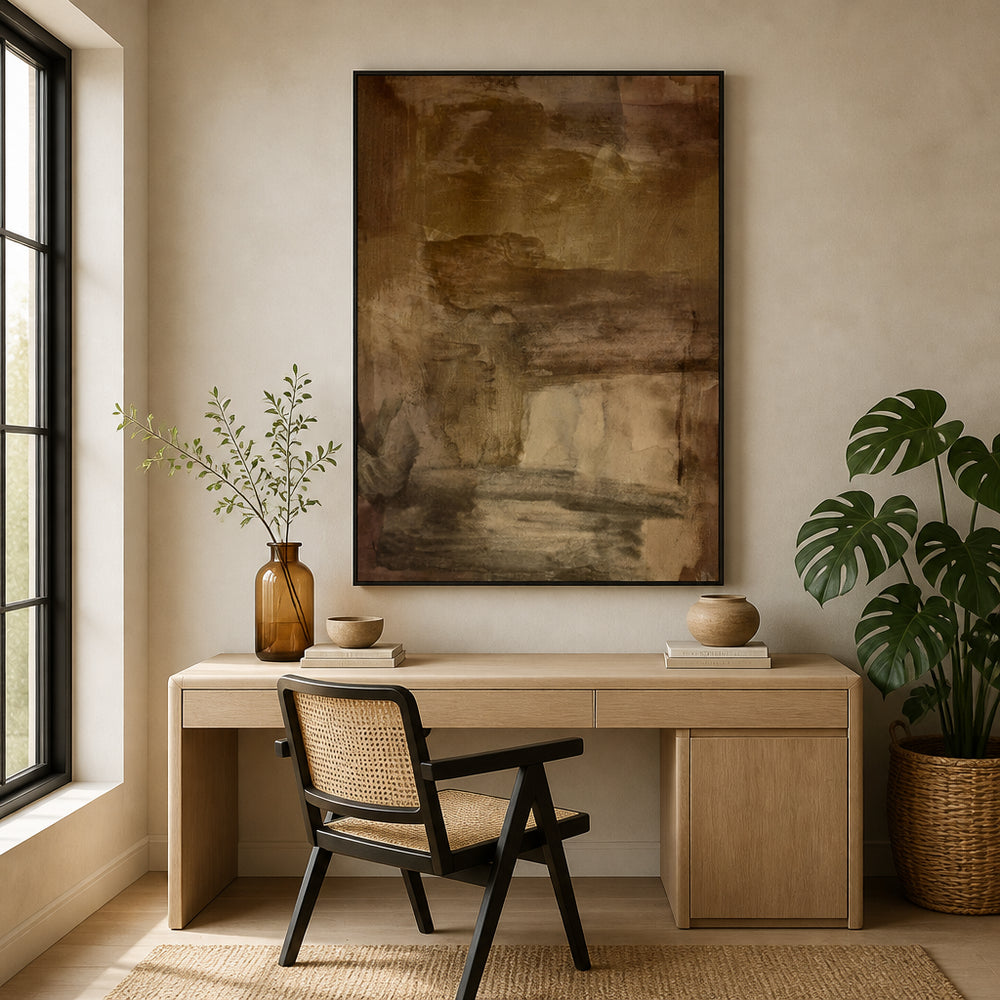 Room mockup featuring Earthy Tranquility Abstract Art Print