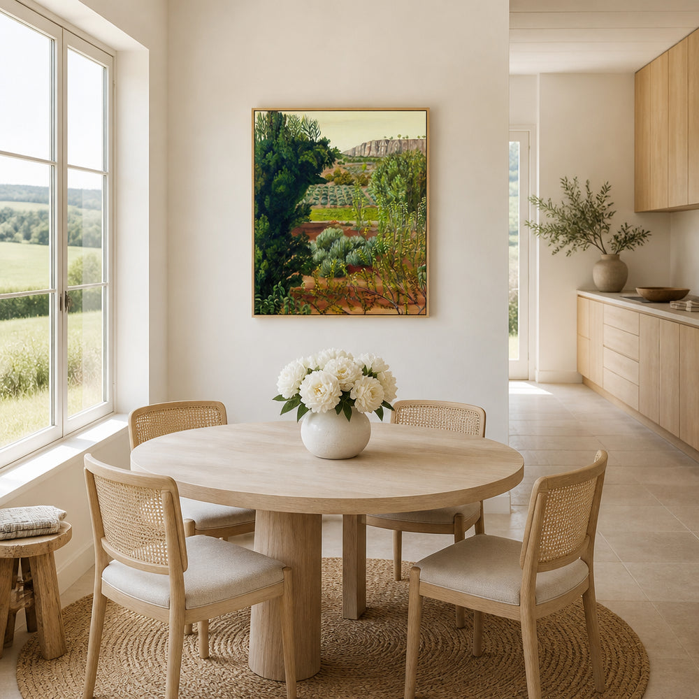 Room mockup featuring High Mountain Olive Trees Art Print