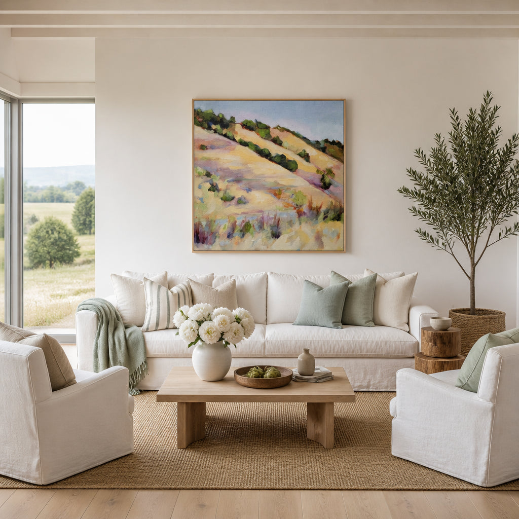 Room mockup featuring Franschhoek Hillside Serenity Art Print