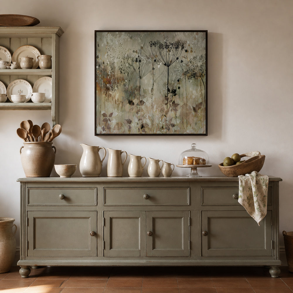 Room mockup featuring Autumn Meadow Silhouette Art Print