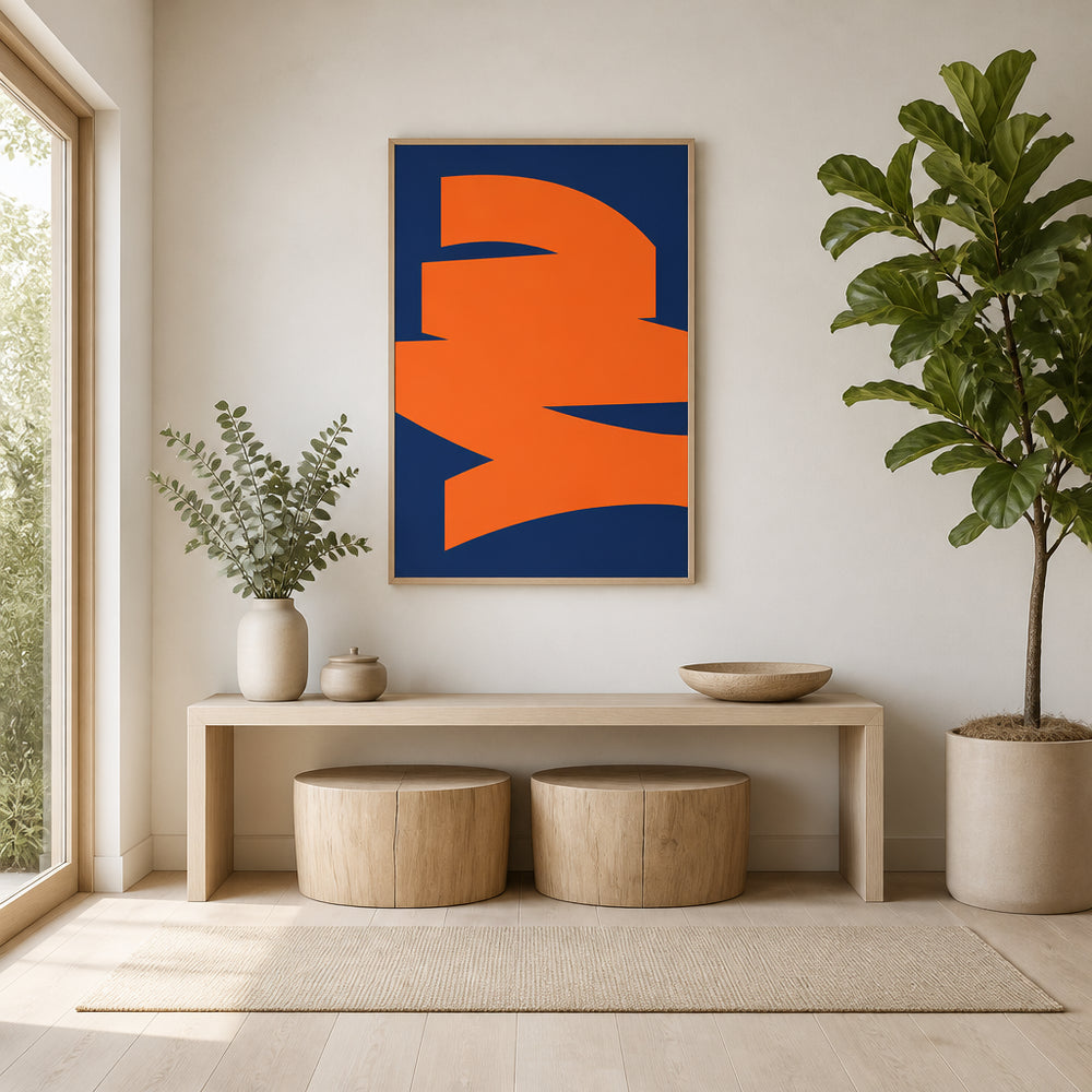 Room mockup featuring Abstract Dynamic Shapes Art Print