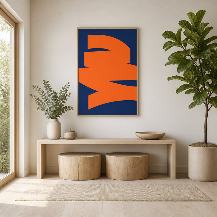Room mockup featuring Abstract Dynamic Shapes Art Print