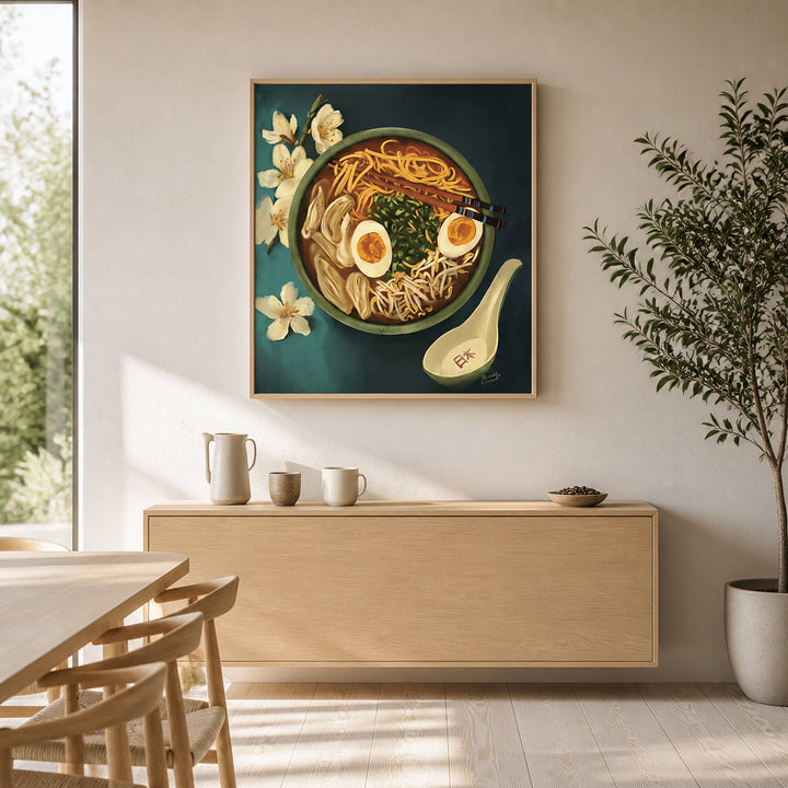 Room mockup featuring Japanese Ramen Bowl Art Print