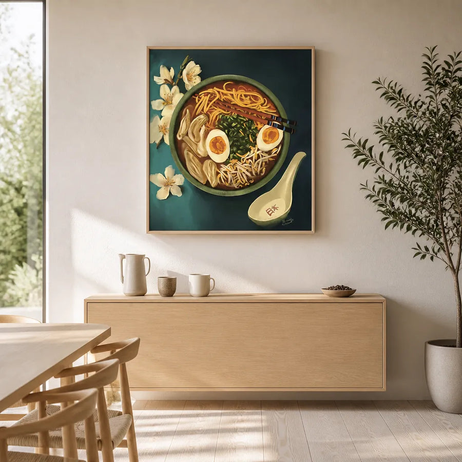 Japanese Ramen Bowl Art Print in a room setting