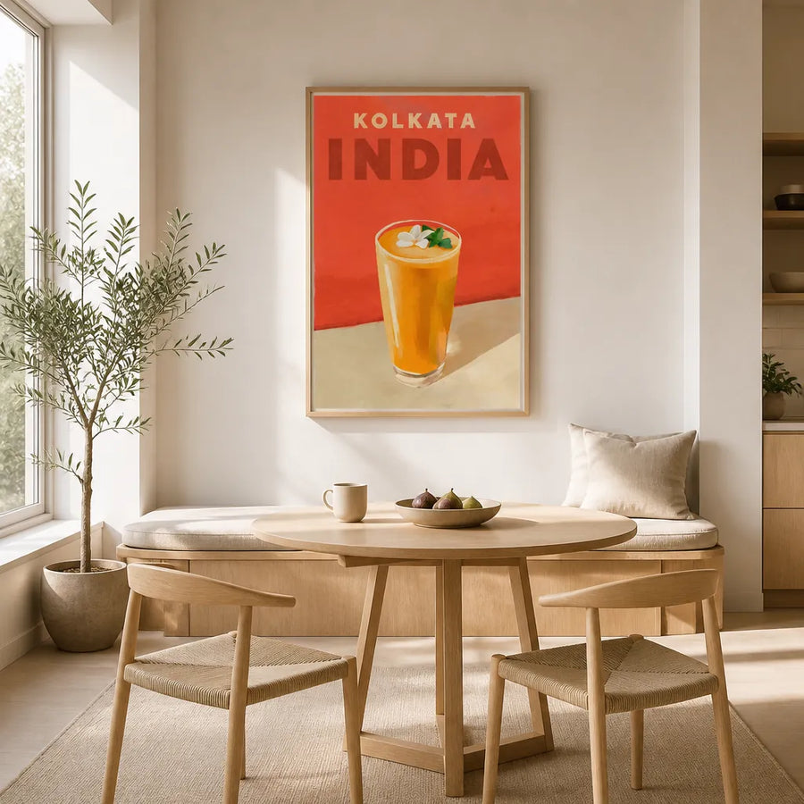 Kolkata India Mango Lassi Art Print in a room setting