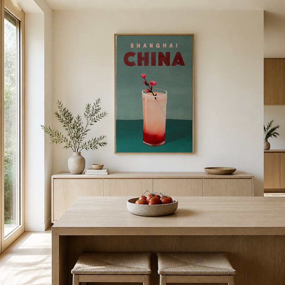 Room mockup featuring Shanghai Blossom Cocktail Art Print
