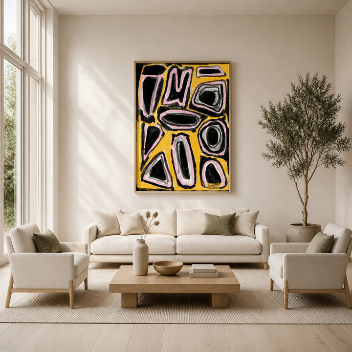 Room mockup featuring Bold Geometric Patterns Art Print