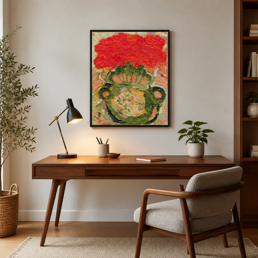Room mockup featuring Vibrant Floral Vase Art Print