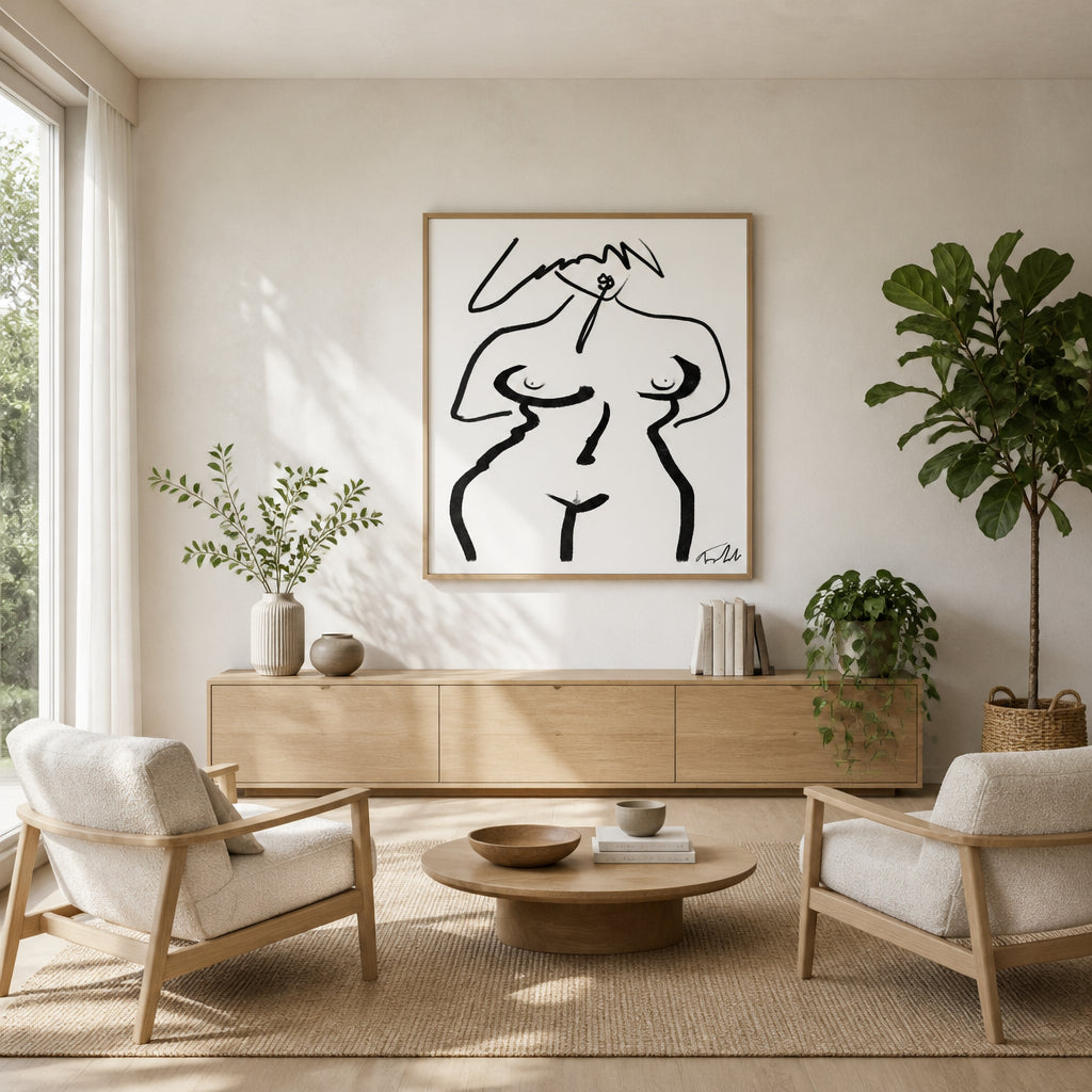 Room mockup featuring Minimalist Feminine Form Art Print