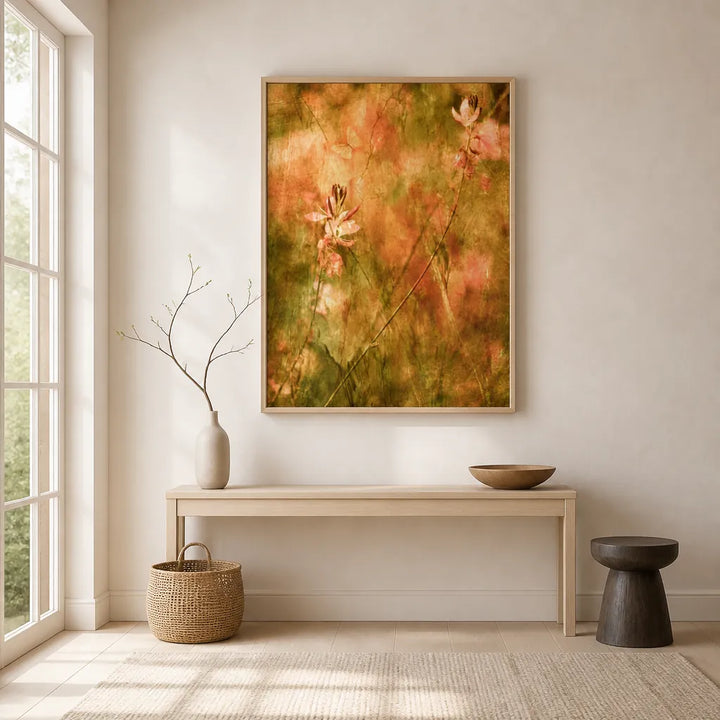 Room mockup featuring Whimsical Floral Dreamscape Art Print