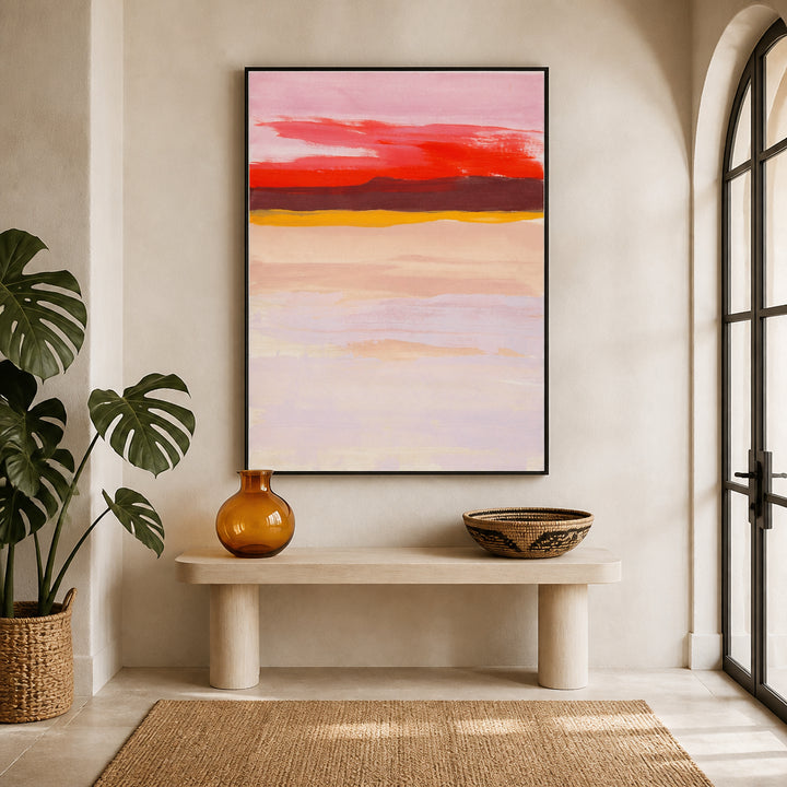 Room mockup featuring Desert Sunset Horizon Art Print