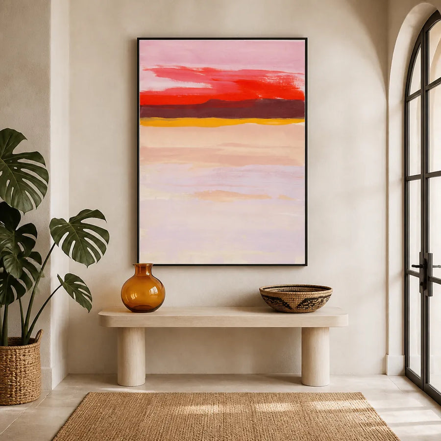 Desert Sunset Horizon Art Print in a room setting