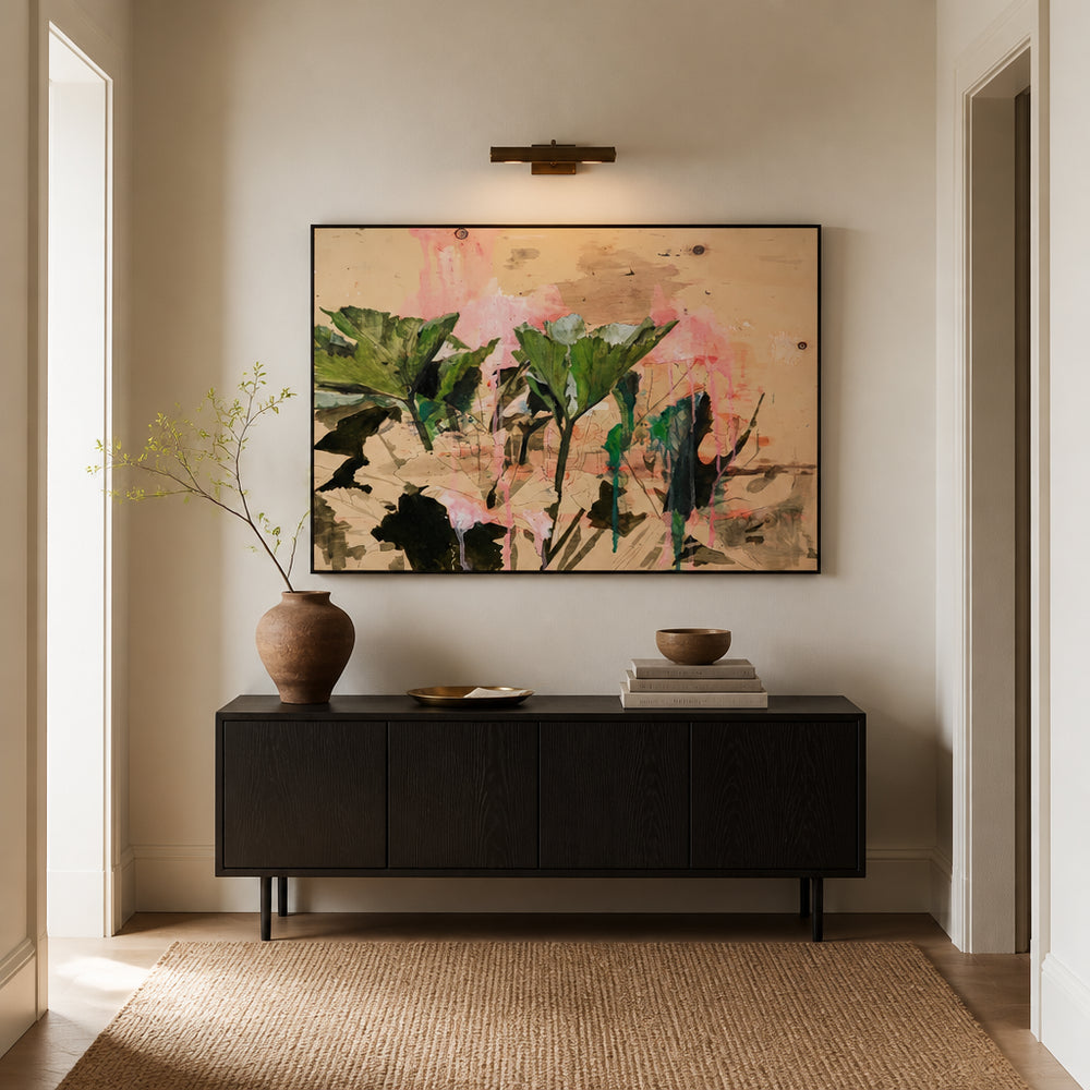 Room mockup featuring Green Flora Abstract Art Print