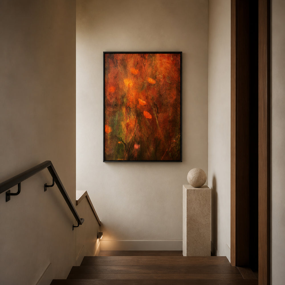 Room mockup featuring Autumn Flame Abstract Art Print