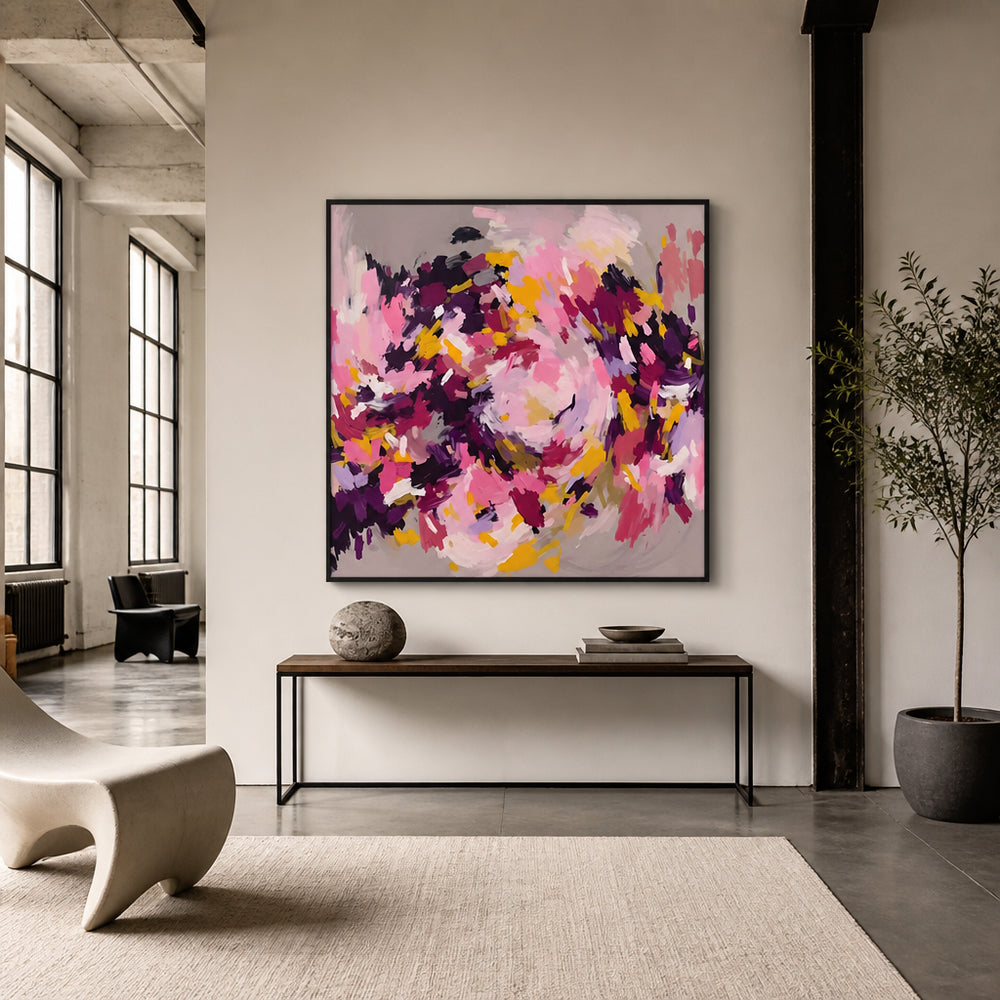 Room mockup featuring Vibrant Whirlwind Abstract Art Print