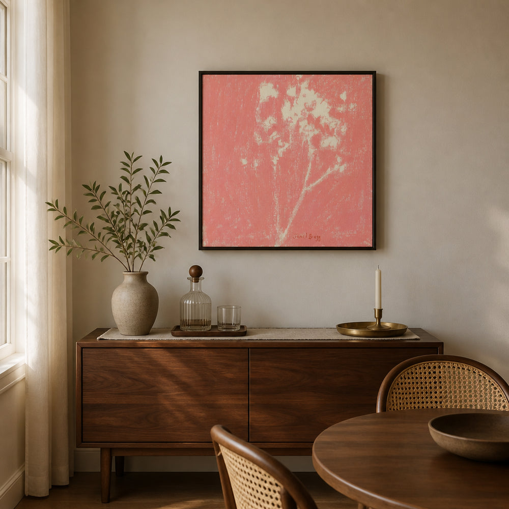 Room mockup featuring Soft Floral Impression Art Print