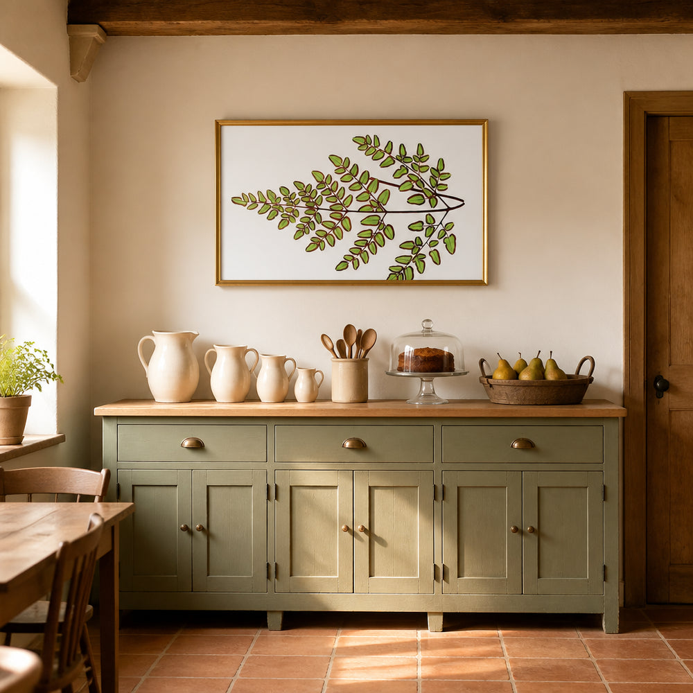 Room mockup featuring Polypodium Spectabile Botanical Art Print
