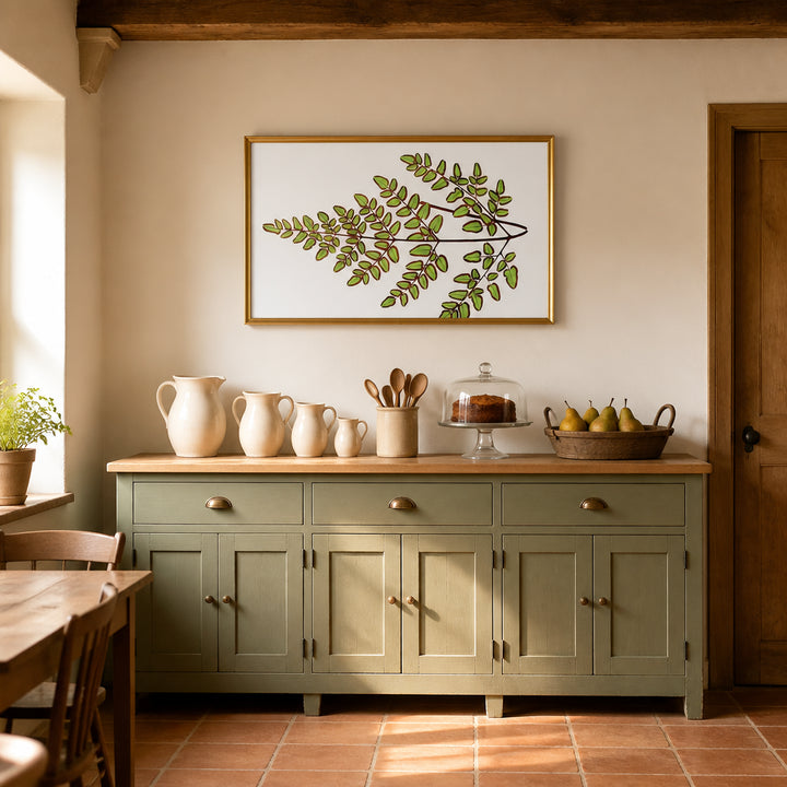 Room mockup featuring Polypodium Spectabile Botanical Art Print