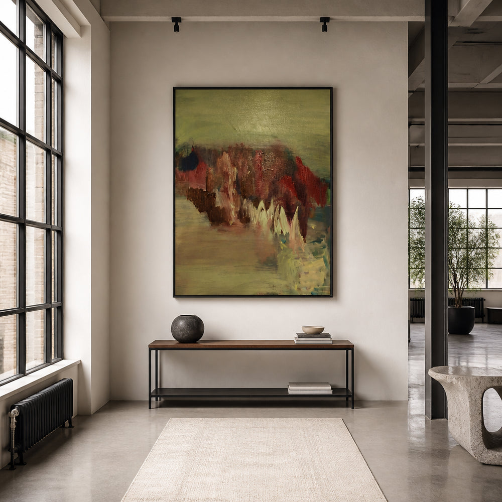 Room mockup featuring Autumnal Abstract Earth Tones Art Print