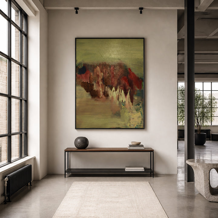 Room mockup featuring Autumnal Abstract Earth Tones Art Print