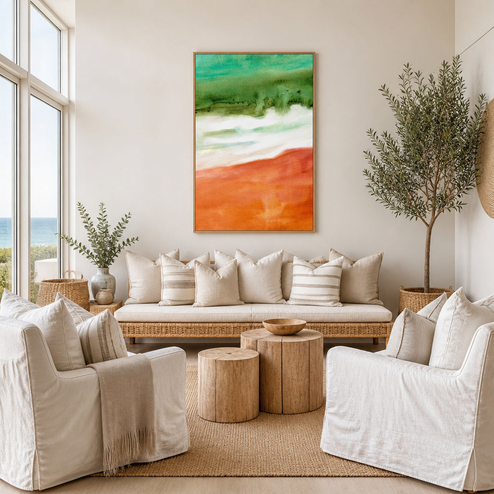 Room mockup featuring Abstract Ocean Horizon