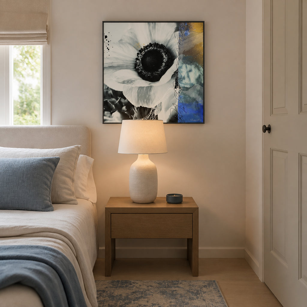 Room mockup featuring Abstract Anemone Bloom Art Print