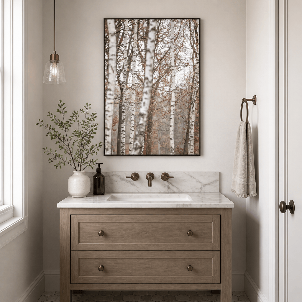 Room mockup featuring Birch Trees 6 Photo Print