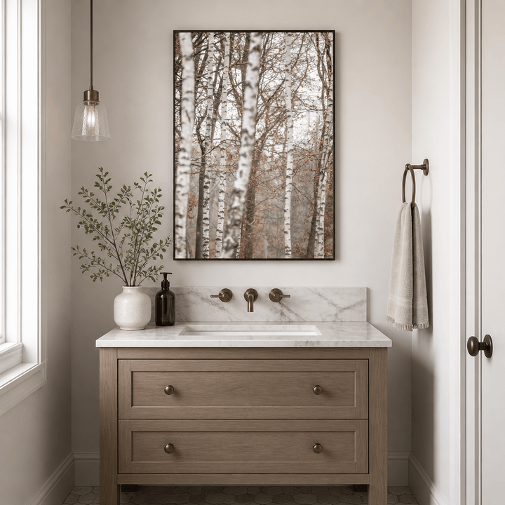 Room mockup featuring Birch Trees 6 Photo Print