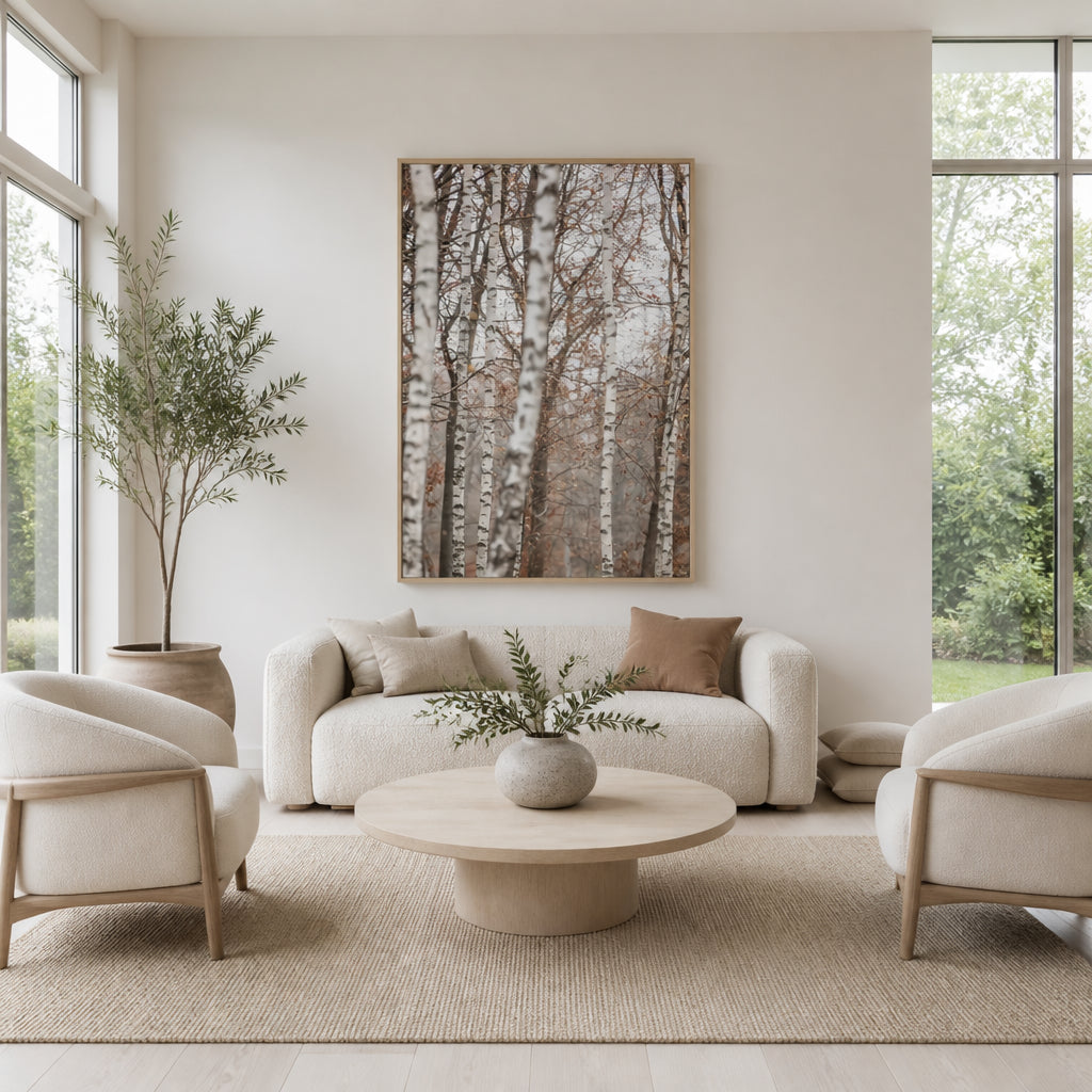 Room mockup featuring Birch Trees 6 Photo Print