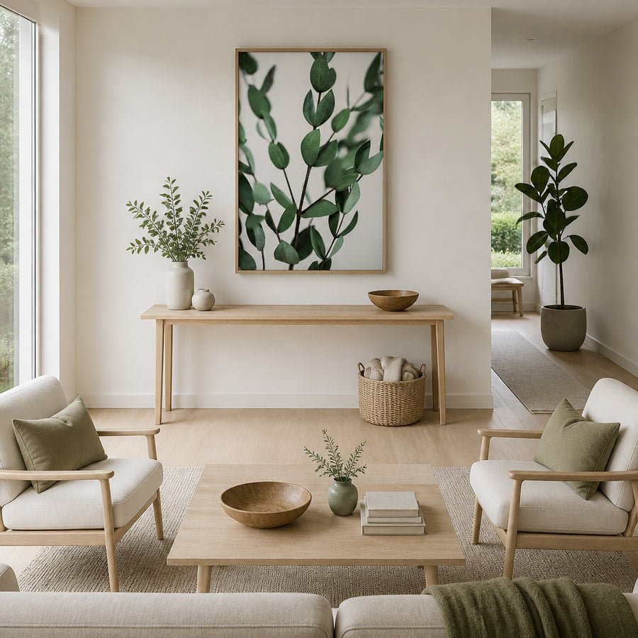 Eucalyptus Branches Photo Print in a room setting