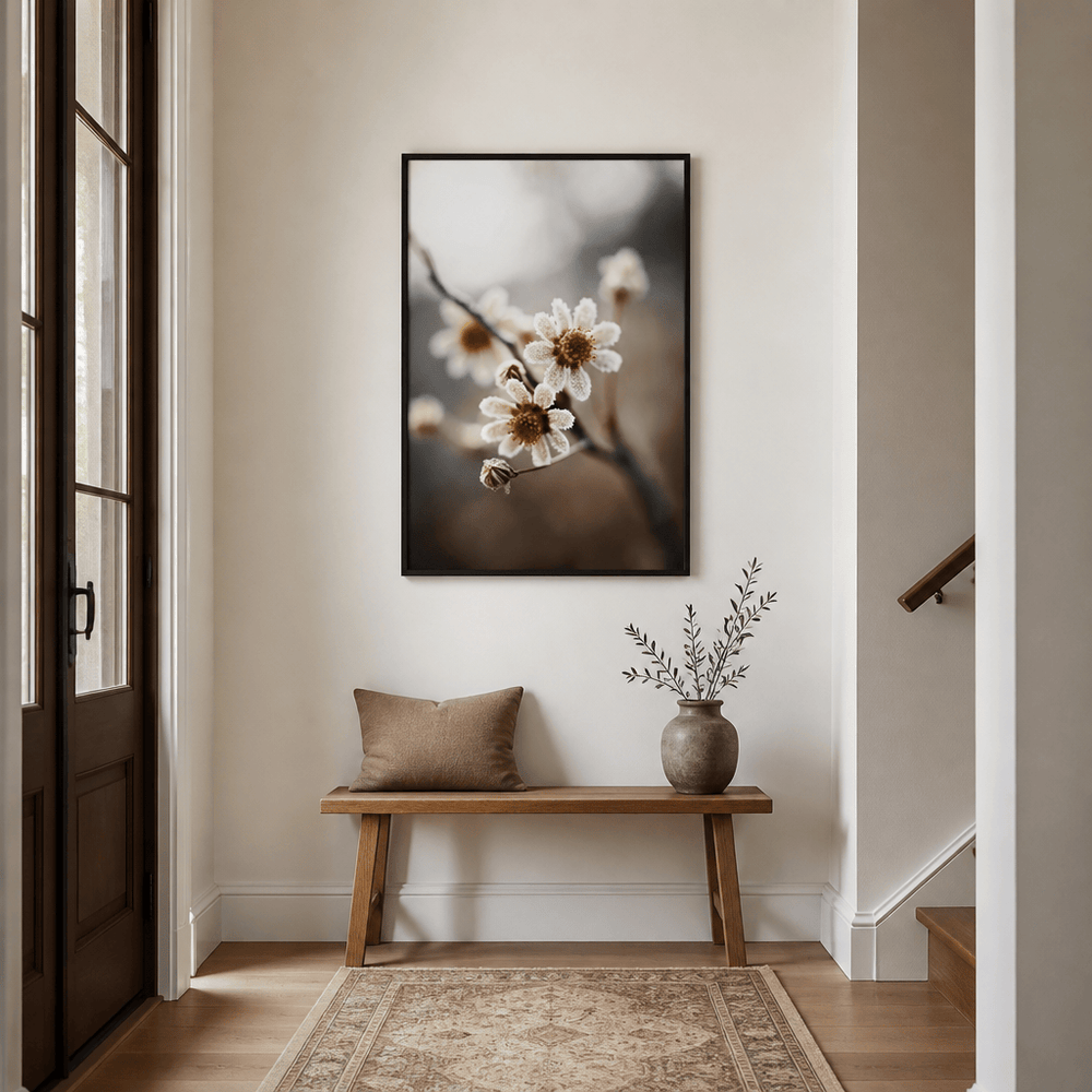 Room mockup featuring Frosted Blooms Photo Print