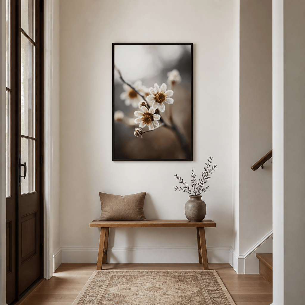 Room mockup featuring Frosted Blooms Photo Print