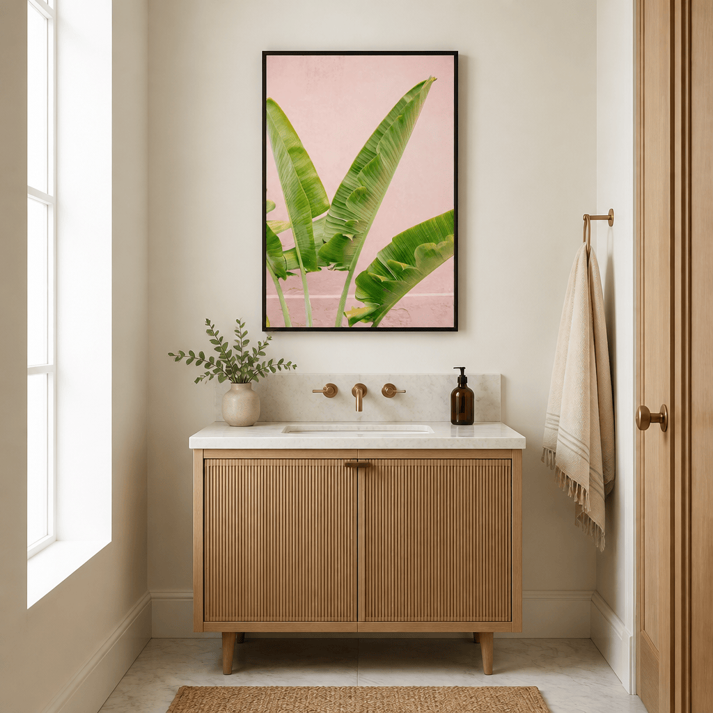 Room mockup featuring Merida Green on Pink Photo Print