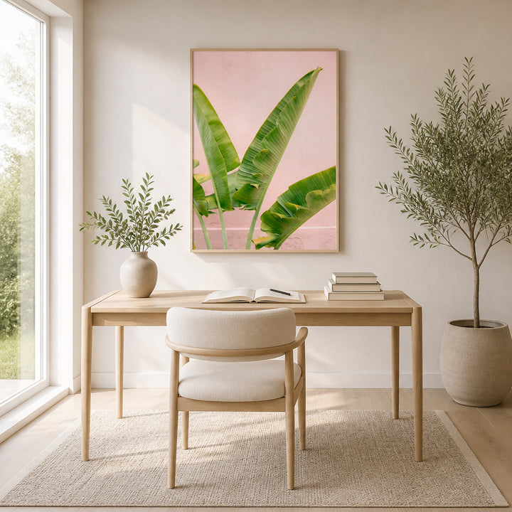 Room mockup featuring Merida Green on Pink Photo Print