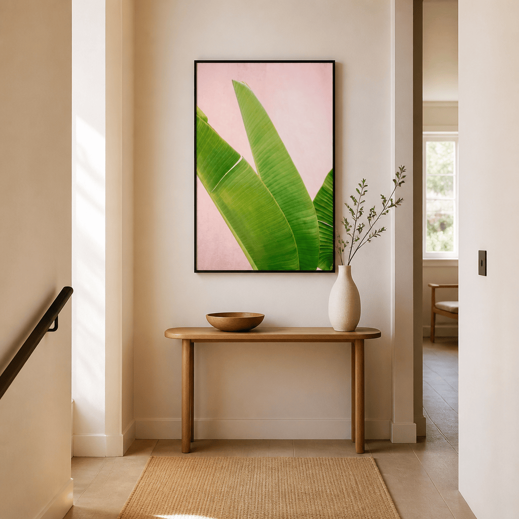 Room mockup featuring Merida Green on Pink Photo Print