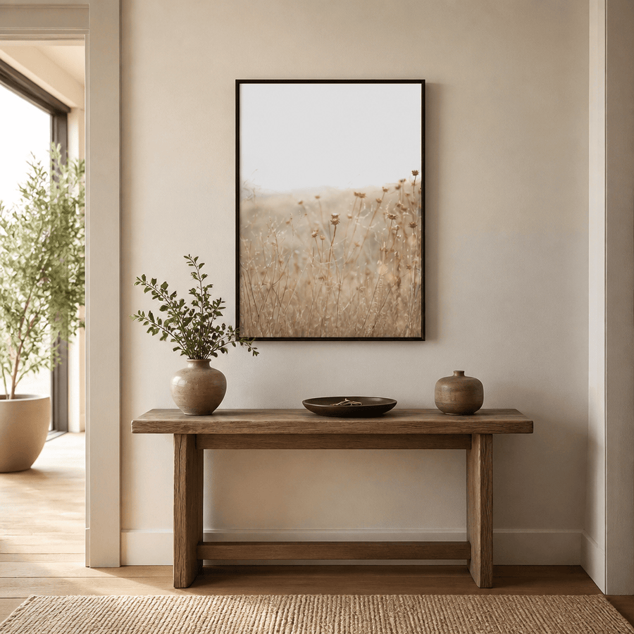 Soft Dry Meadow Photo Print in a room setting