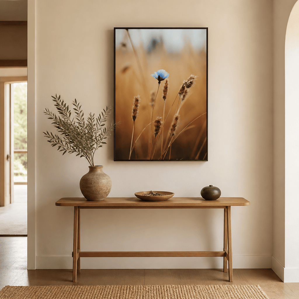 Room mockup featuring Whisper of Blue Photo Print