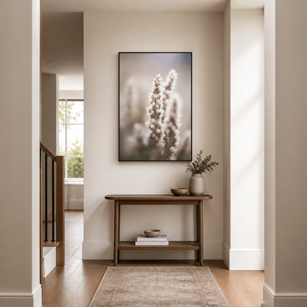 Room mockup featuring Whispers of Heather Photo Print