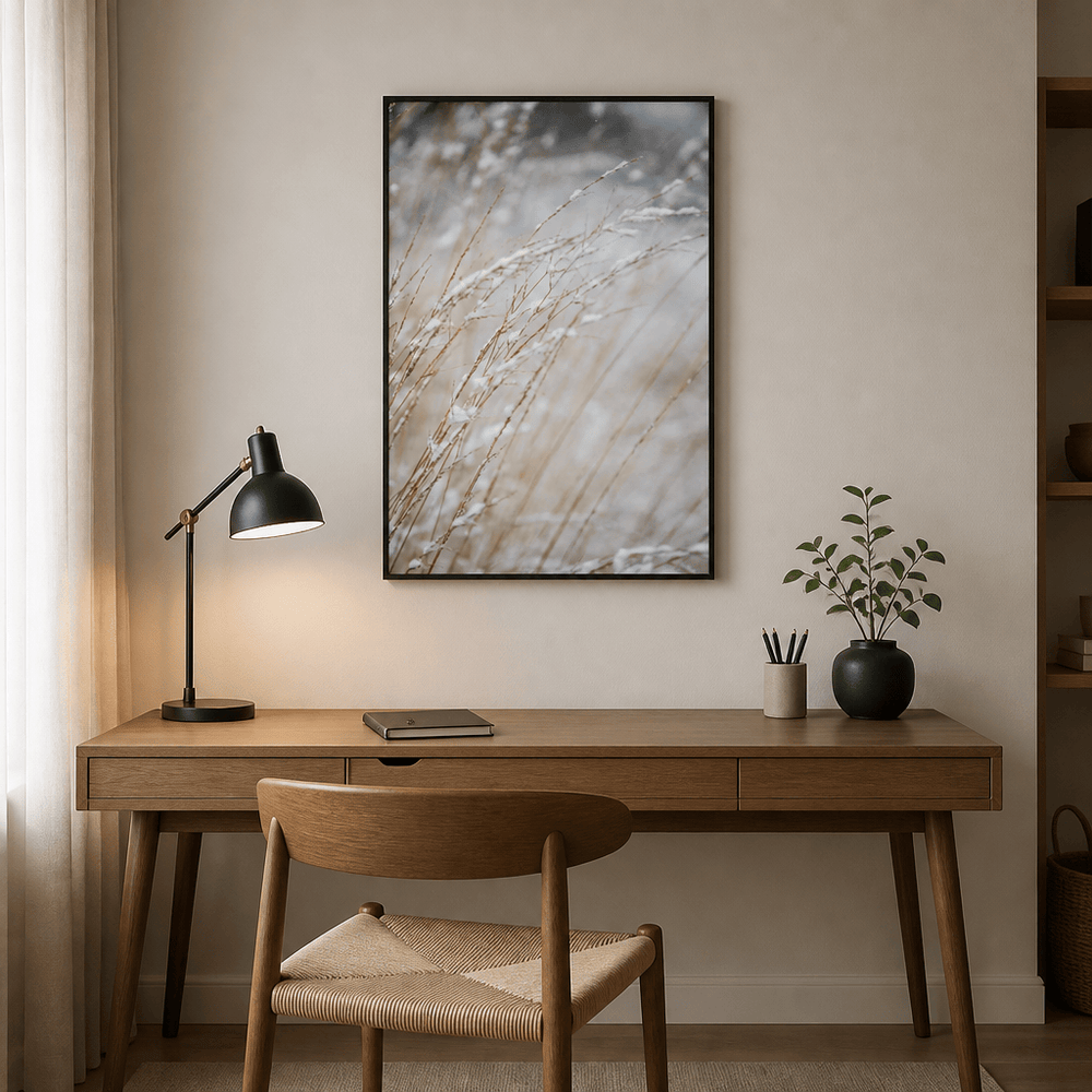 Room mockup featuring Winter Grass Photo Print