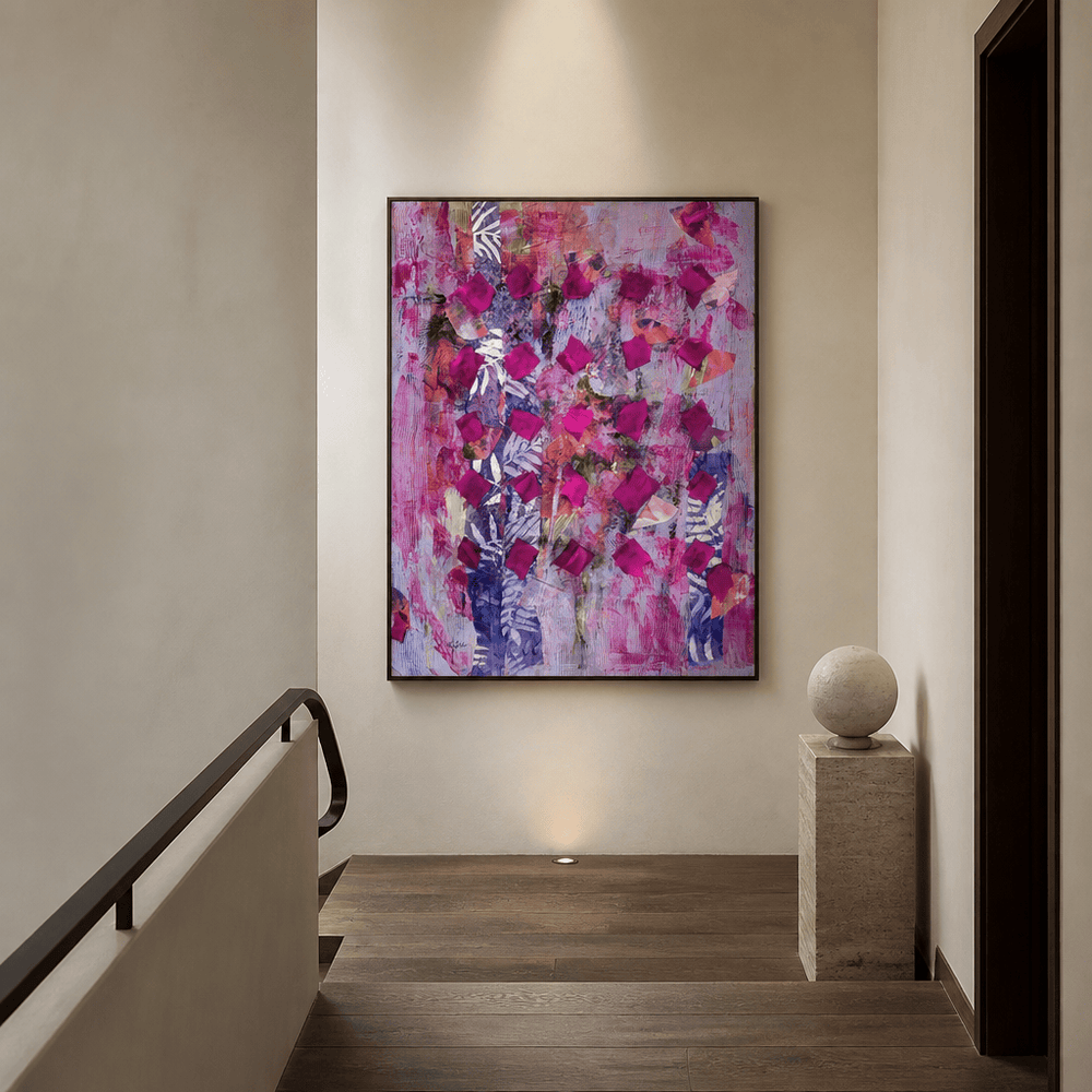 Room mockup featuring Among Roses Art Print