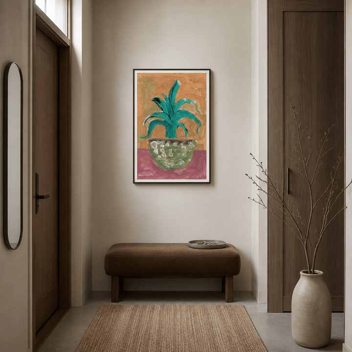 Room mockup featuring Cactus Vase Art Print