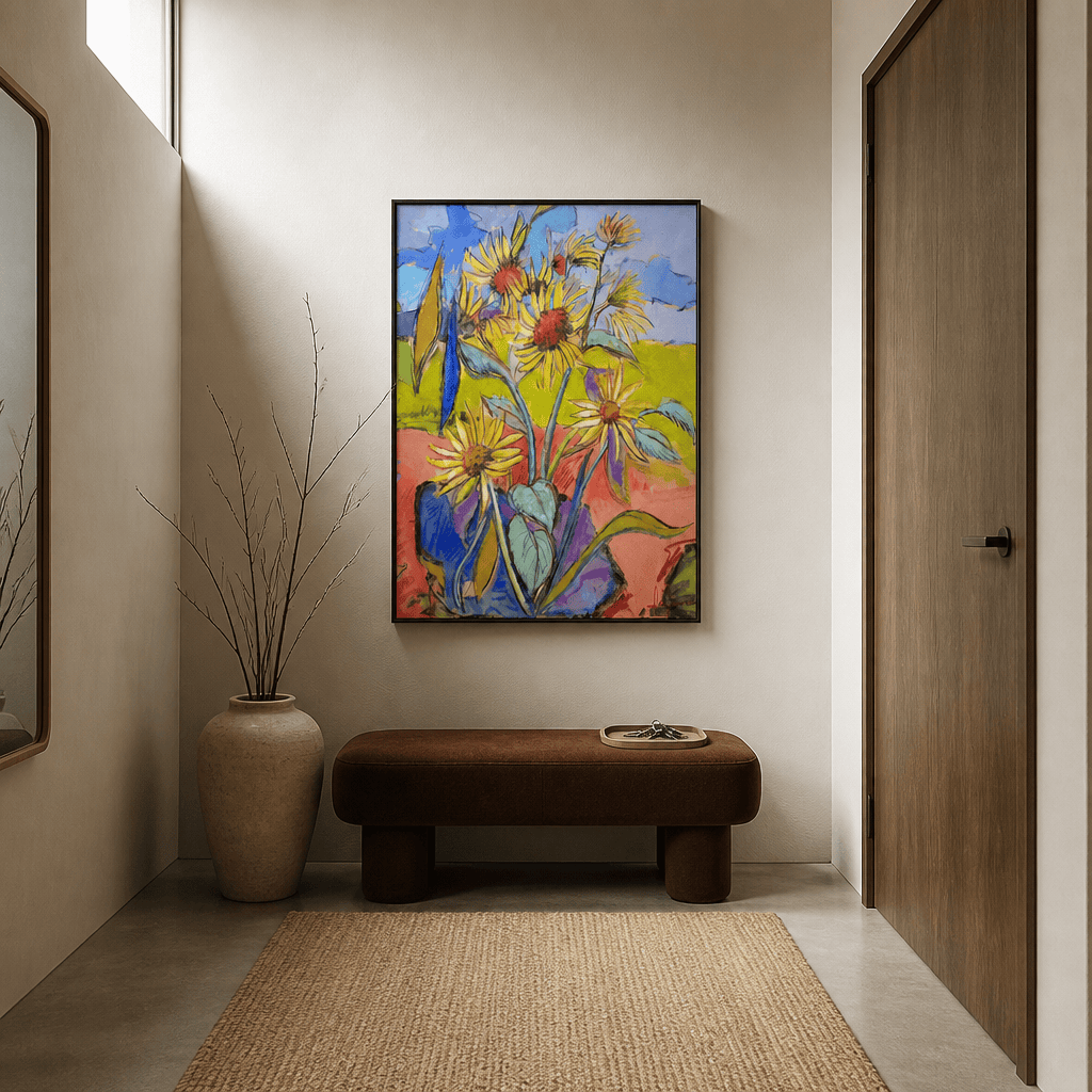 Room mockup featuring Sunflower Dance Art Print