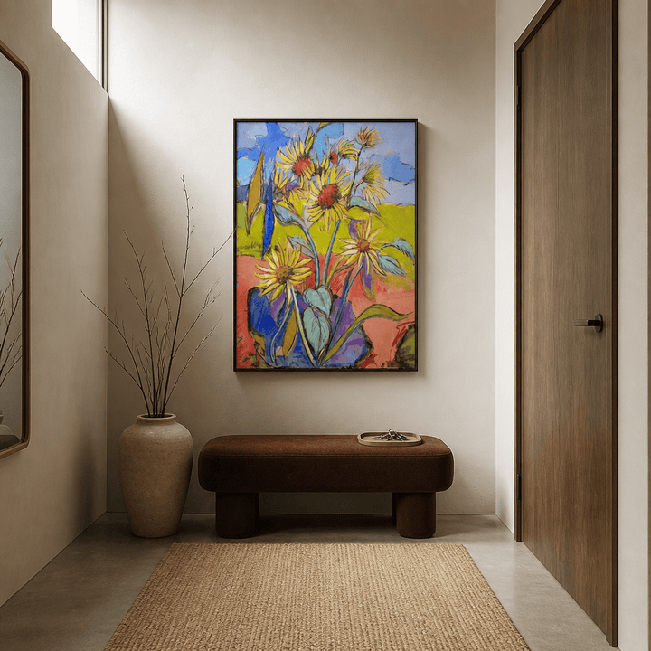 Room mockup featuring Sunflower Dance Art Print