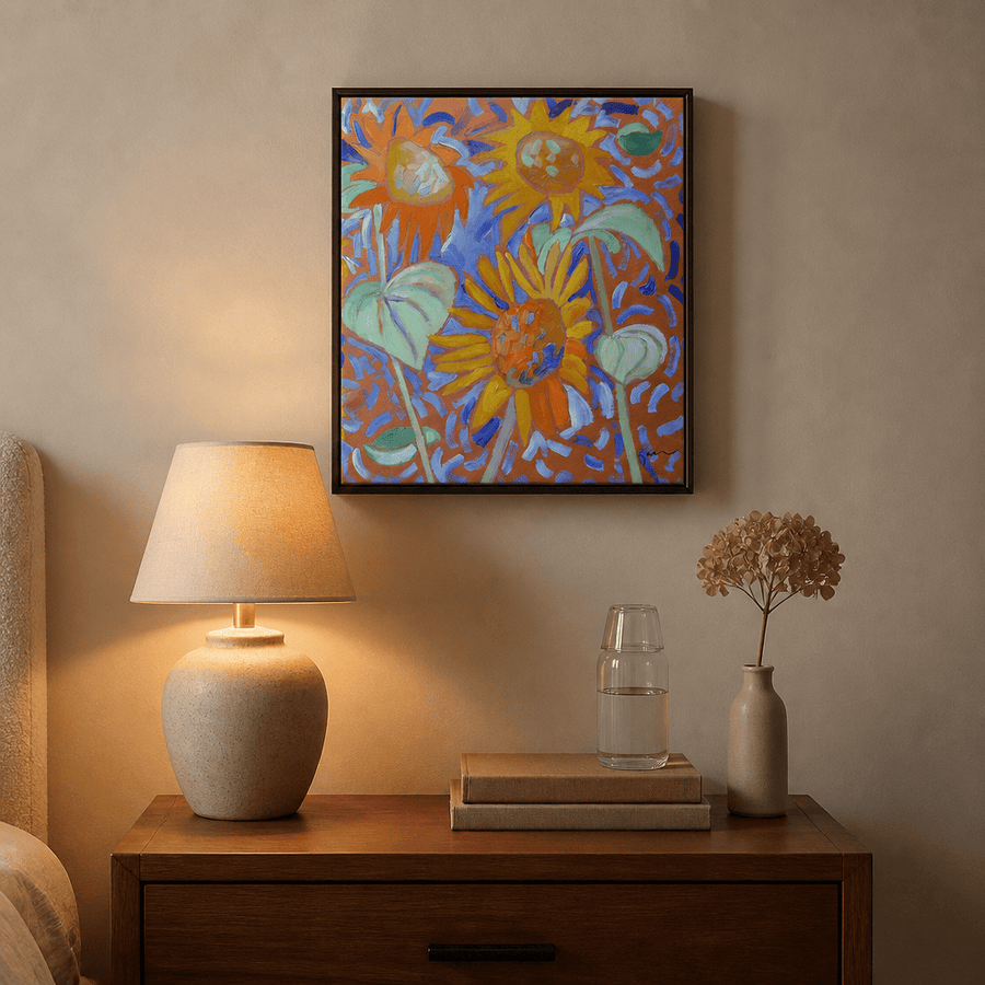 Sunflower Sage II Art Print in a room setting