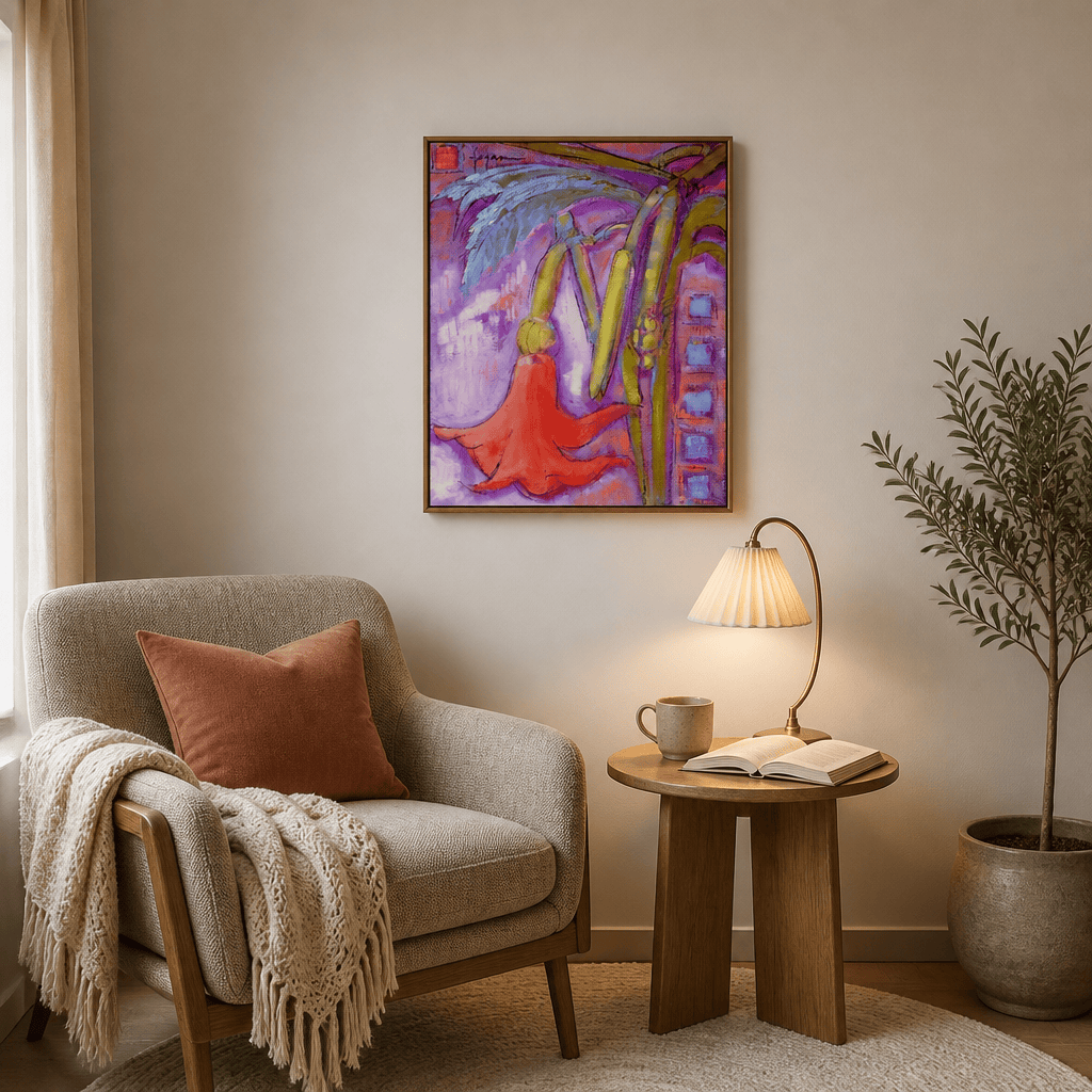 Room mockup featuring Surreal Blooming Moment Art Print